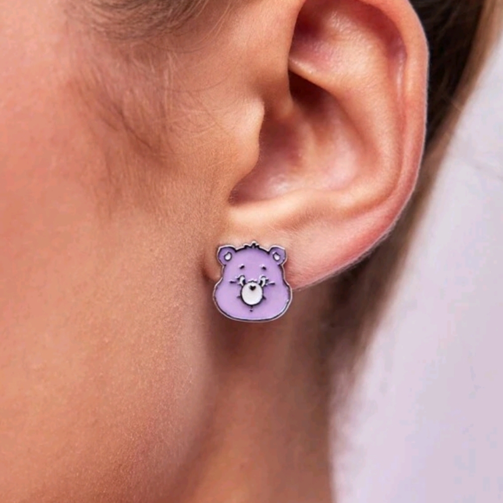 Purple Care Bears Stud Earrings